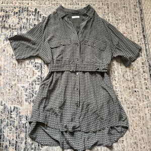 Equipment Femme Belted Silk Shirt Dress XS
